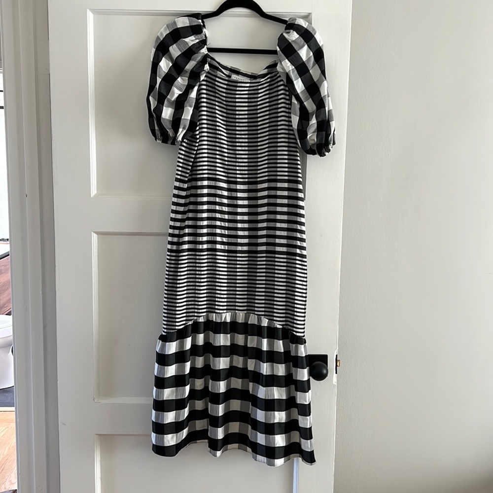 Topshop Mixed Gingham Dress